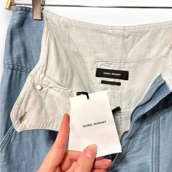 NWT Isabel Marant Kaori High Waist Gauze Cotton Linen Trousers Size 8 - Picture 9 of 10